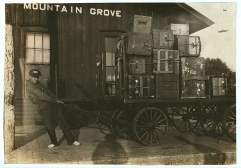 Maurice Livingston works for Southern Express Co. Began at 15 years. Location: Mountain Grove, Missouri