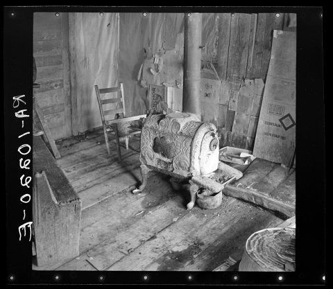 Ancient stove in farmhouse near New Madrid, Missouri