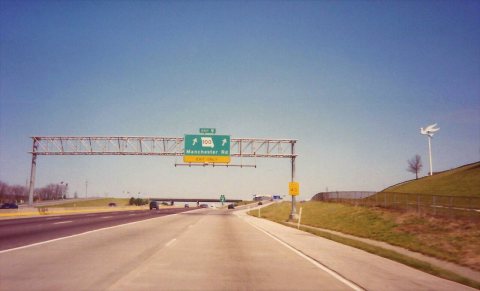 Interstate 270 North at Exit 9, Route 100, Manchester Rd exit (1991)