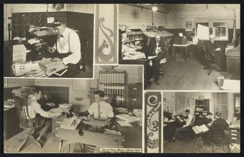 Several views, Menace editorial staff