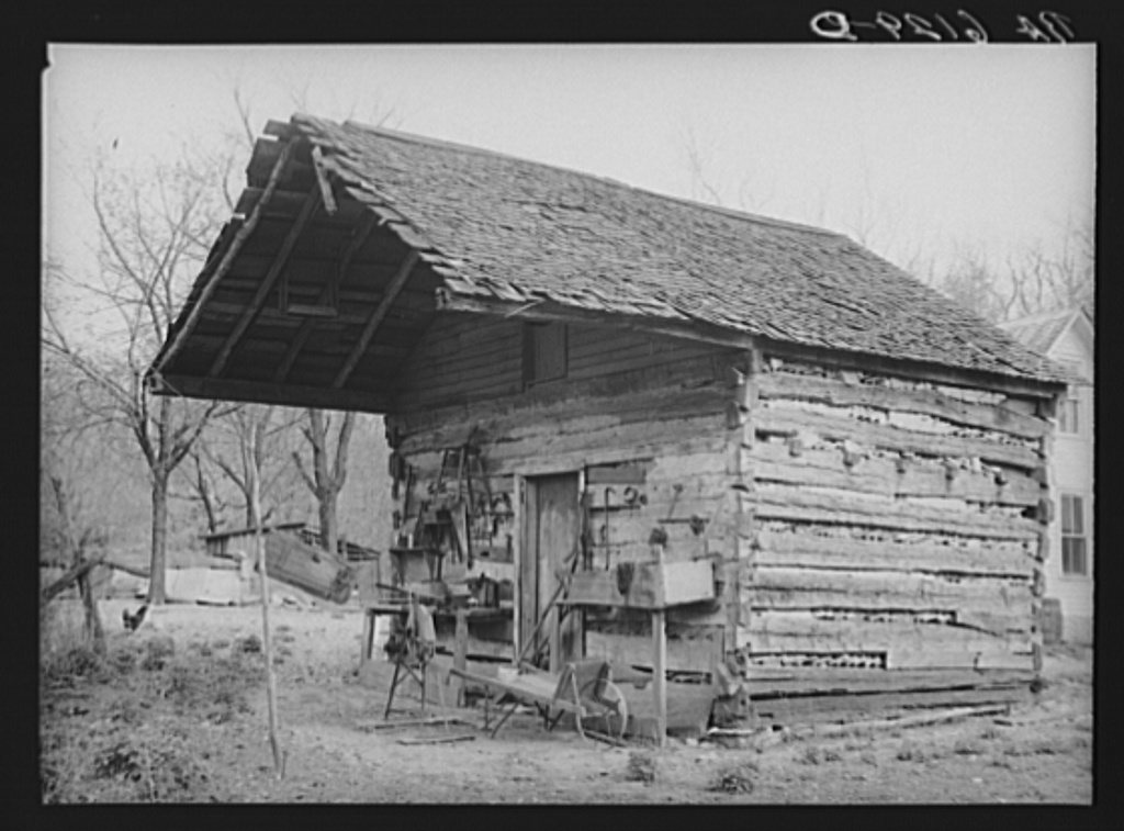 Tool shed converted from old log house on Watson homestead. Cuivre River recreational demonstration project near Troy, …