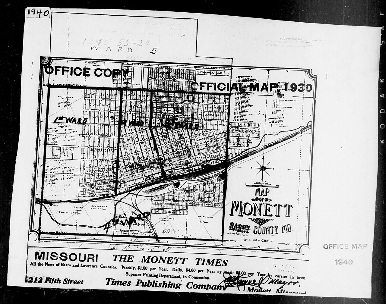 1940 Census Enumeration District Maps - Missouri - Lawrence County - Monett - ED 55-24