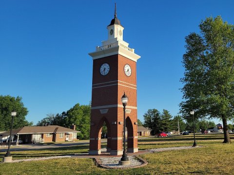 Webb City High School Heritage Clock Tower, May 2023