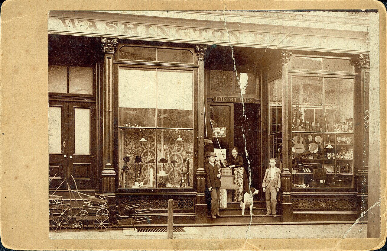 Washington Bazaar. Robert Voss, owner. Main Street, Washington, MO. Door, Albert Krog, partner, Washington Republican. …
