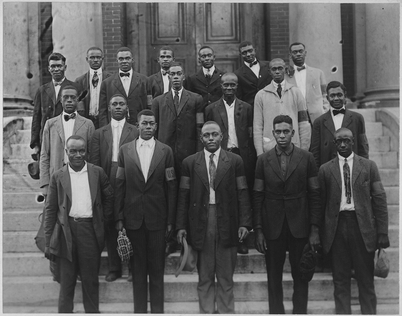 Marshall, Saline County, Missouri in the war. Twenty [African American] men left for Camp Funston