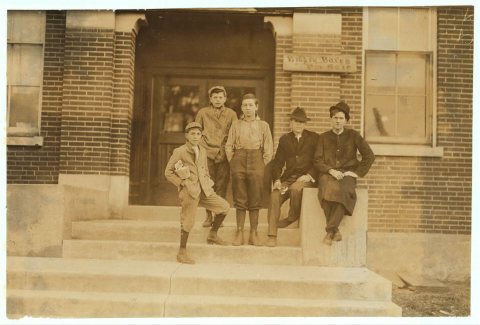 Group of boys working in Friedman Shelby Shoe Co. 6:30 A.M. (See Photo #1718 for names of boys). Location: Mexico, Miss…