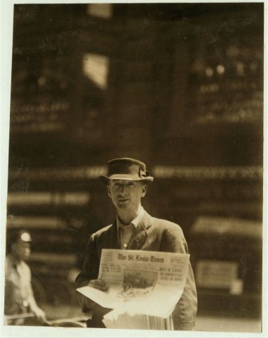 Old newsboys. Location: St. Louis, Missouri
