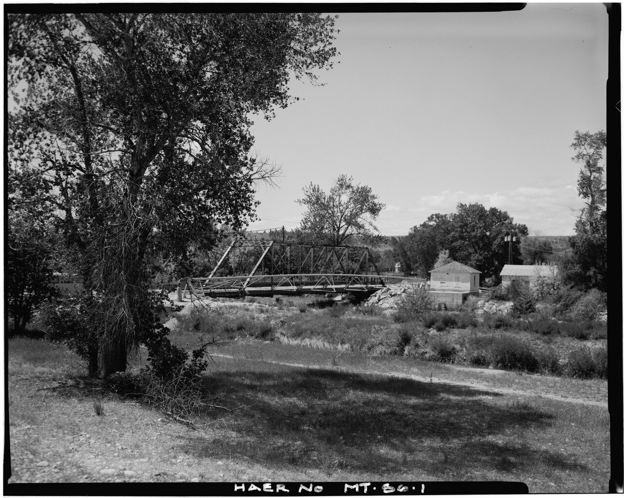 DISTANT VIEW OF BRIDGE, LOOKING NORTHWEST - Rock Creek Bridge, Spanning Rock Creek at County Road, South end of Main St…
