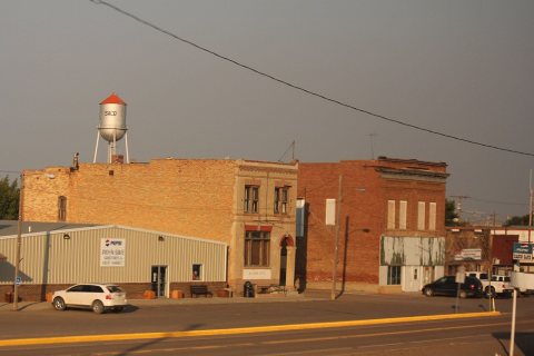 Saco Montana Downtown and Water Tower