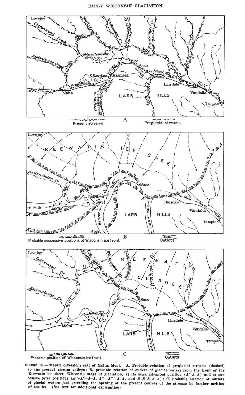 Fig 18 Stream diversions east of Malta Mont