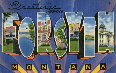 Greetings from Forsyth, Montana - Large Letter Postcard
