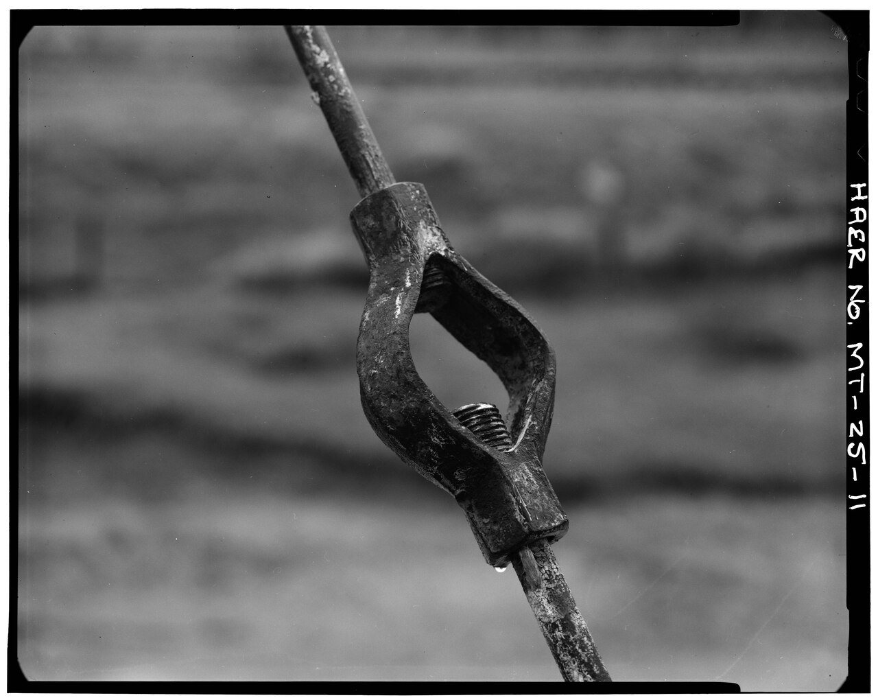 DETAIL VIEW OF TURNBUCKLE - Roundup Bridge, Spanning Musselshell River