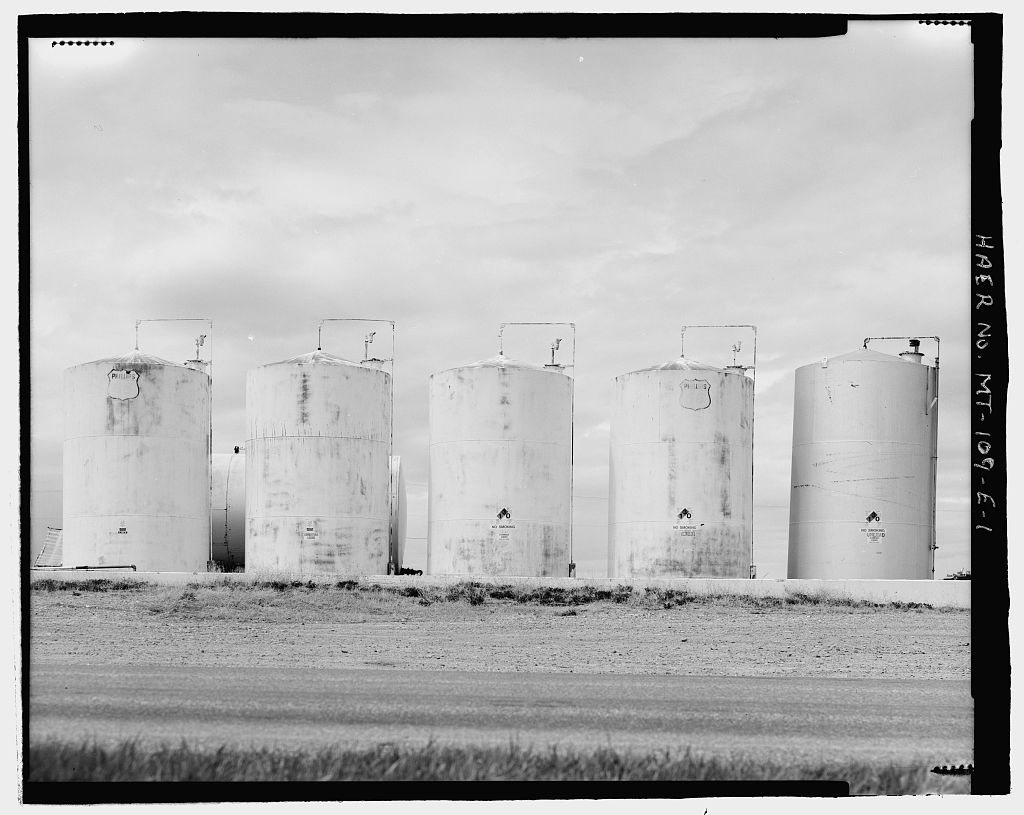 Conrad Refining Company Oil Refinery, Bulk Tanks & Pump Station, 90 feet northeast of Office & Warehouse Building