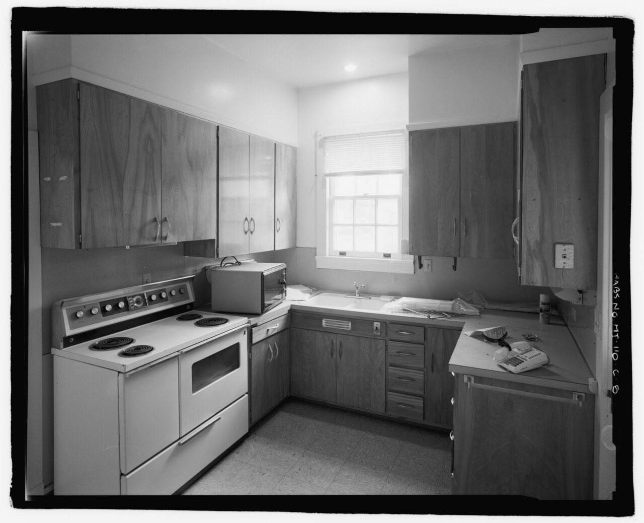 Interior view of first floor kitchen. View to northeast. - U.S. Customs Service Port of Roosville, U.S. Customs Service…