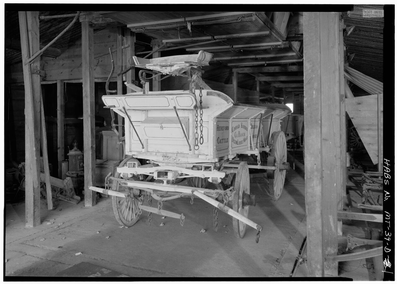 INTERIOR - Grant-Kohrs Ranch, Buggy Shed, Highway 10