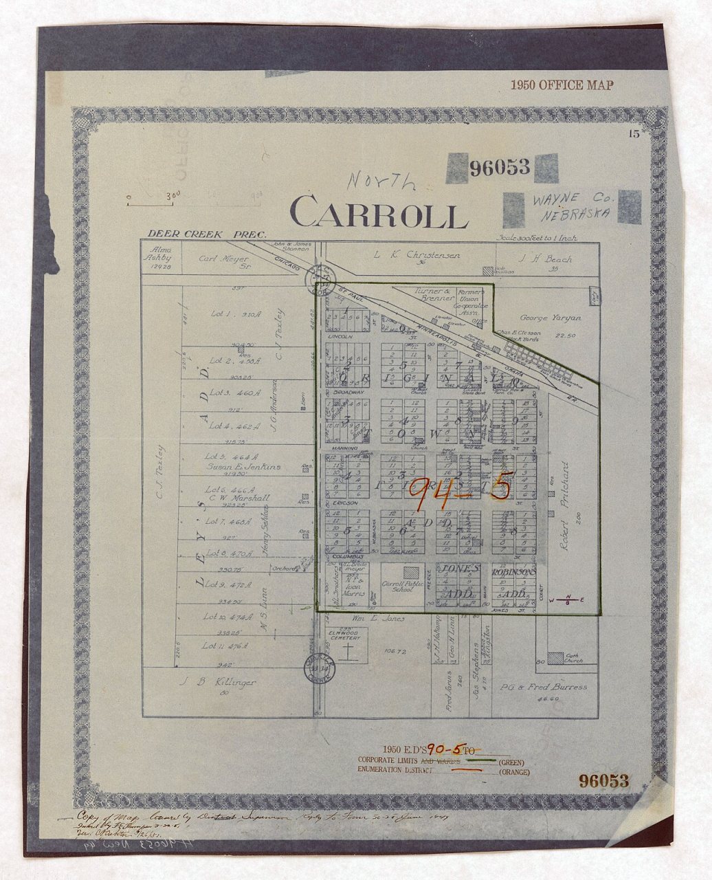 1950 Census Enumeration District Maps - Nebraska (NE) - Wayne County - Carroll - ED 90-5