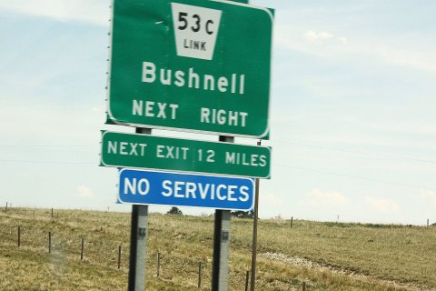 I-80 exit for Bushnell, Nebraska-2012 07 15 1484