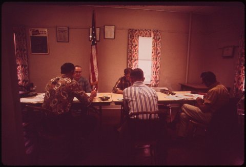 MONTHLY MEETING OF THE GARLAND VILLAGE BOARD. VOLUNTEER FIRE DEPARTMENT IS HOUSED IN THE SAME BUILDING