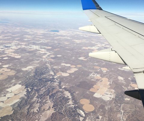 Aerial view northwest over Lincoln County, Nebraska