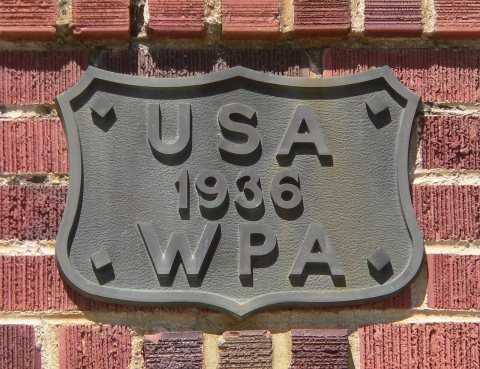Upland, Nebraska auditorium plaque