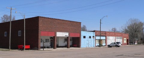 Miller, Nebraska downtown from SW