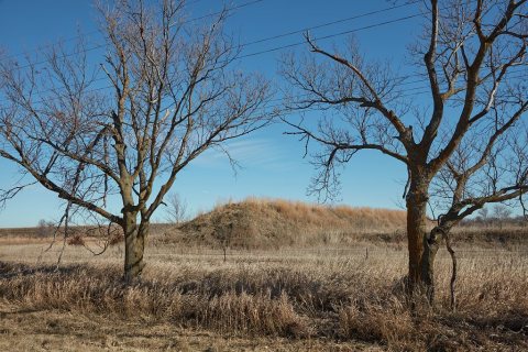 A remnant of the Cornhusker ordnance plants and earthen bunkers, built beginning in 1942 near the town of Alda, outside…