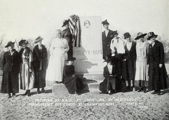 Members of DAR Captain Christopher Robinson Chapter (Crawford, Nebraska) at unveiling of Red Cloud monument, October 27…