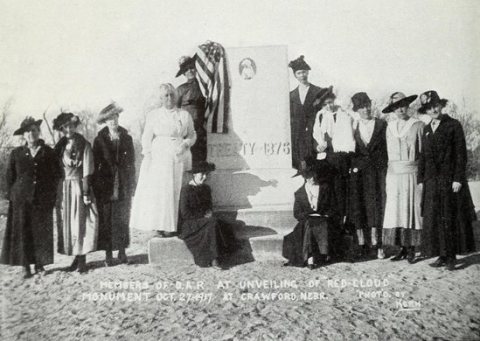 Members of DAR Captain Christopher Robinson Chapter (Crawford, Nebraska) at unveiling of Red Cloud monument, October 27…