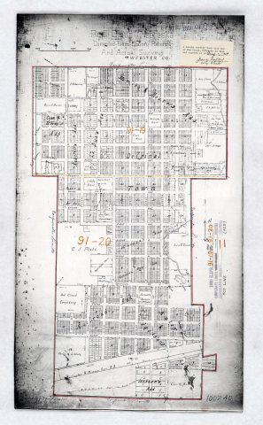 1950 Census Enumeration District Maps - Nebraska (NE) - Webster County - Red Cloud - ED 91-19 to 20