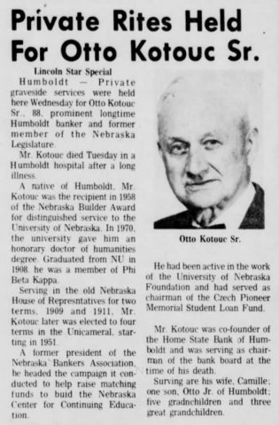 Private Rites Held For Otto Kotouc