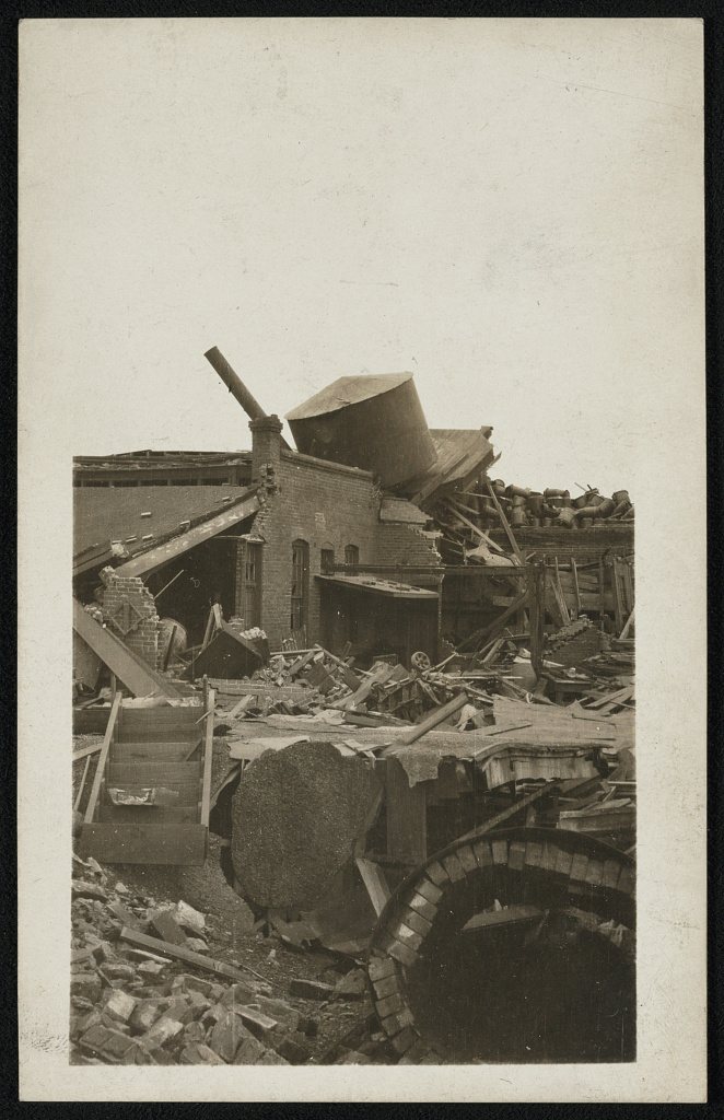 Wreck of stove factory at Ralston (Omaha suburb)