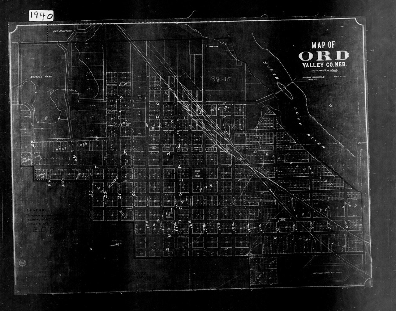1940 Census Enumeration District Maps - Nebraska - Valley County - Ord - ED 88-15