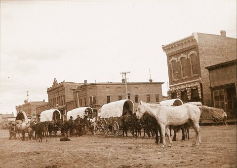 Covered wagons in
