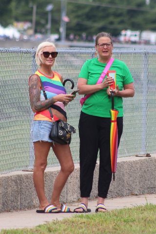Jamie Puls Bonkiewicz and Karin Waggoner at Papillion Days Parade