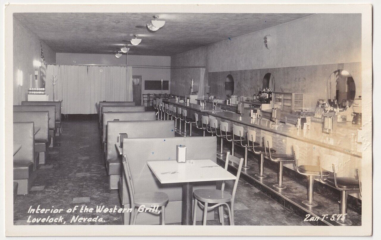 Zan T-575 - Interior of the Western Grill, Lovelock, Nevada front