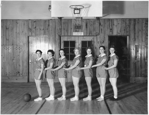 "U.S.B.R. ladies basketball team."