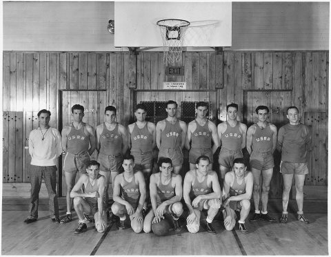 "U.S.B.R. basketball team."
