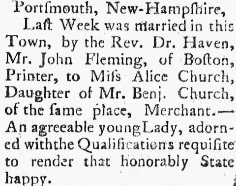 1770 JohnFleming ConnecticutJournal Aug14