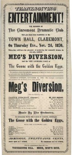 1870 ClaremontDramaticClub Thanksgiving NH
