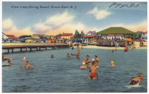 View from diving board, Ocean Gate, N. J