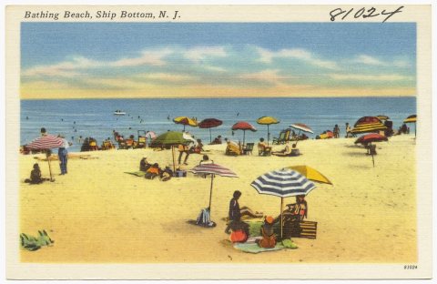 Bathing beach, Ship Bottom, N. J