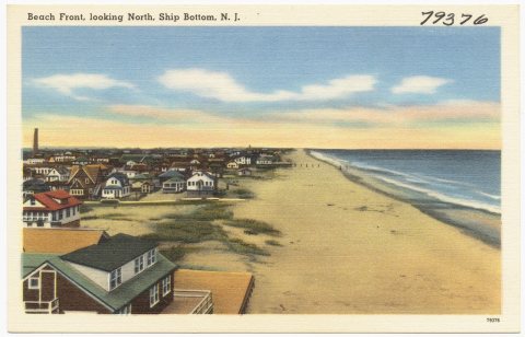 Beach front, looking north, Ship Bottom, N. J