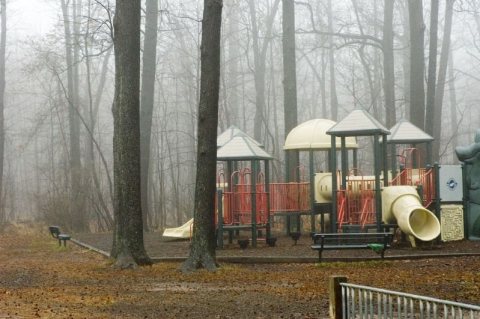 A foggy morning at Nomahegan Park, Cranford, New Jersey