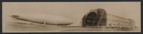 ZR3 entering hangar first time, Naval Air Station