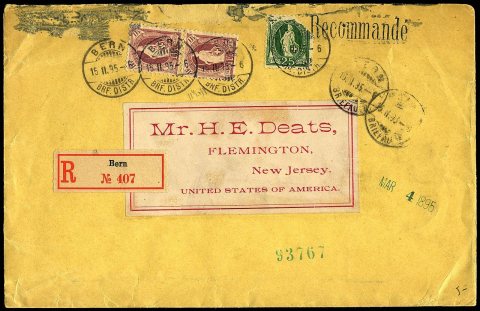 Cover Switzerland 1895 registered front
