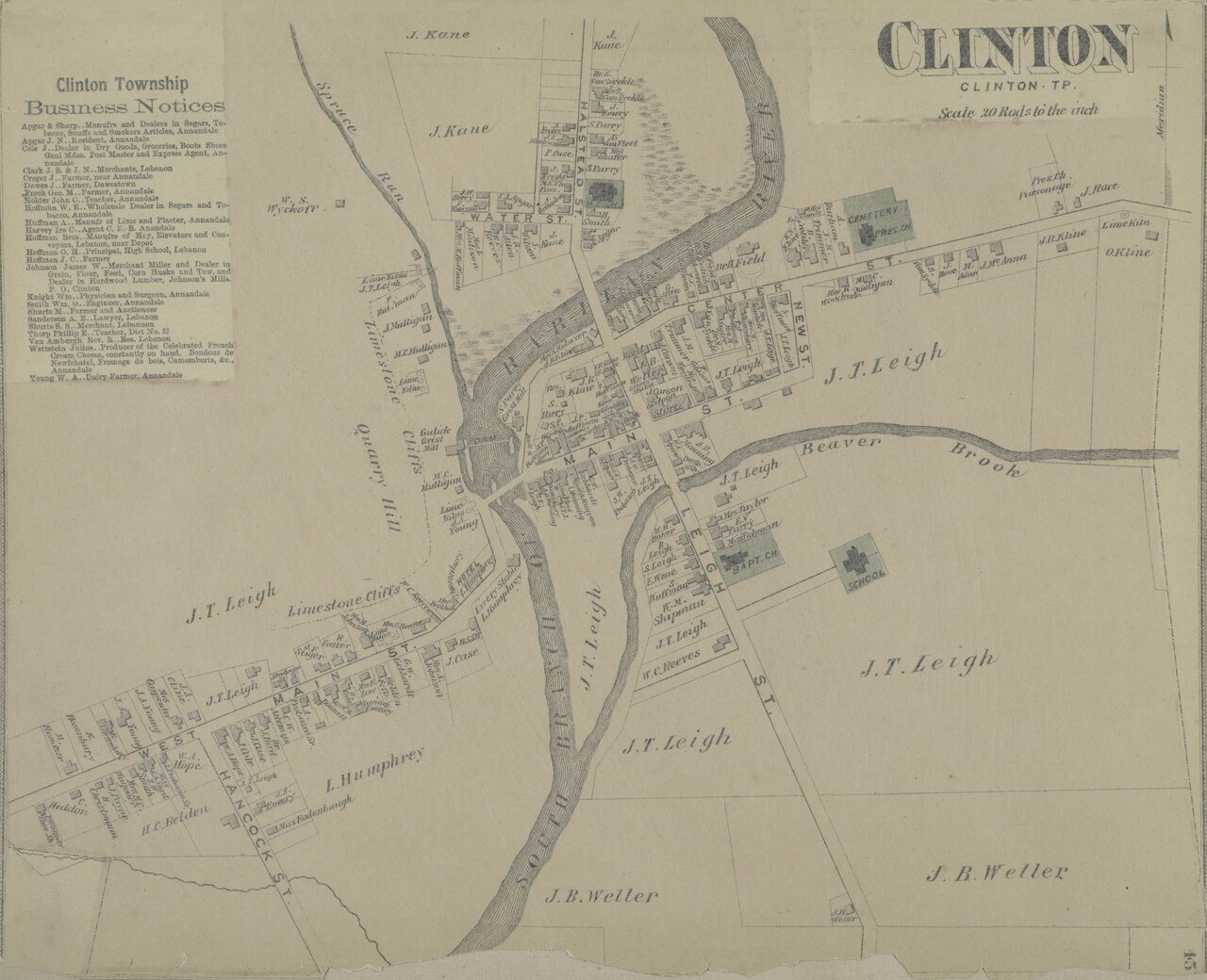 Clinton (Village); Clinton Business Notices