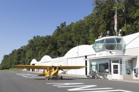 Vintage Piper Cub at the Aeroflex-Andover Airport