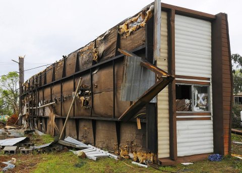 FEMA - 40826 - An overturned trailer in Arkansas