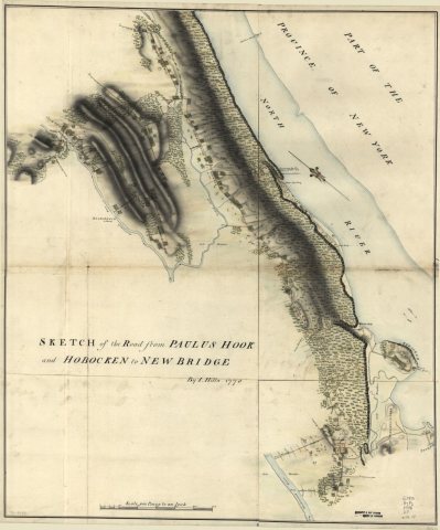 Sketch of the road from Paulus Hook and Hobocken to New Bridge