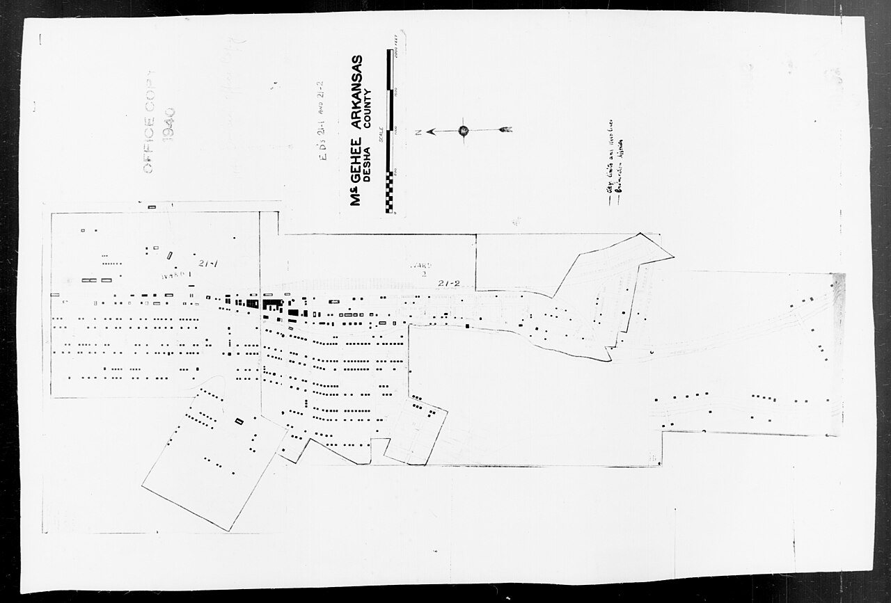 1940 Census Enumeration District Maps - Arkansas - Desha County - McGehee - ED 21-1, ED 21-2
